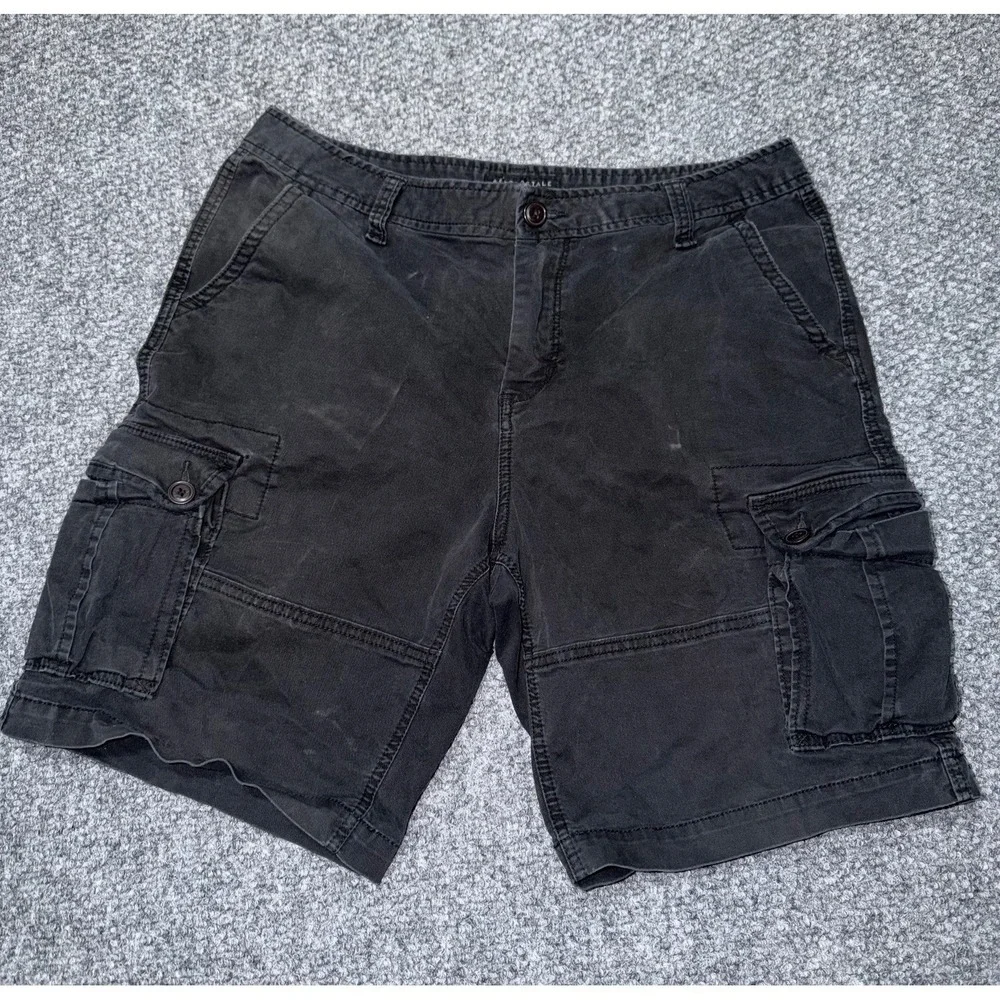 Aeropostale Classic Cotton Stretch Cargo Shorts Black Size 34